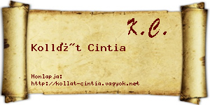 Kollát Cintia névjegykártya